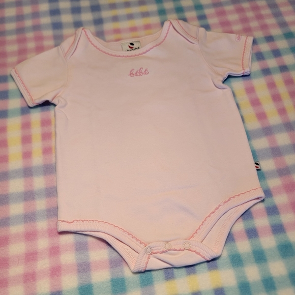 ABSORBA ♡ Thick Cotton Pink Onesie w/Embroidered Pink Stitched Bébé 'n Trim 6-9M - Picture 5 of 17